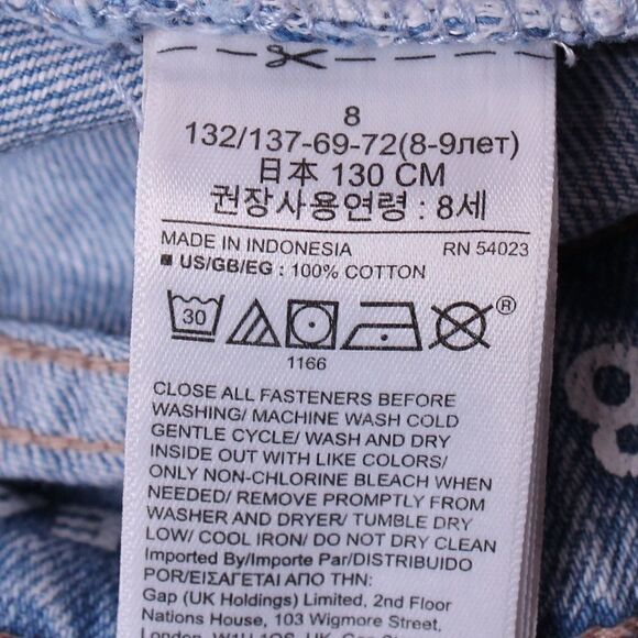 GAP Kids Mom Jeans in Light Wash Girls Size 8 - Picture 10 of 11